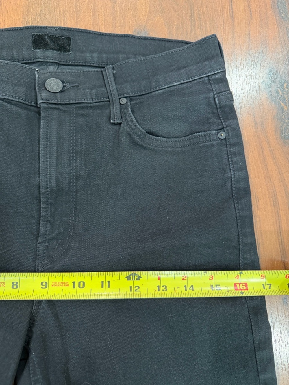 Mother The Mid Rise Dazzler Ankle Women 28 Black Not Guilty Stretch Denim - Picture 7 of 12